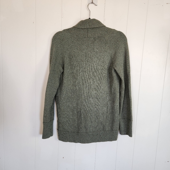 Eddie Bauer Green Shawl Collar Sweater Wool Classic Heritage Cabincore Winter - Picture 3 of 11